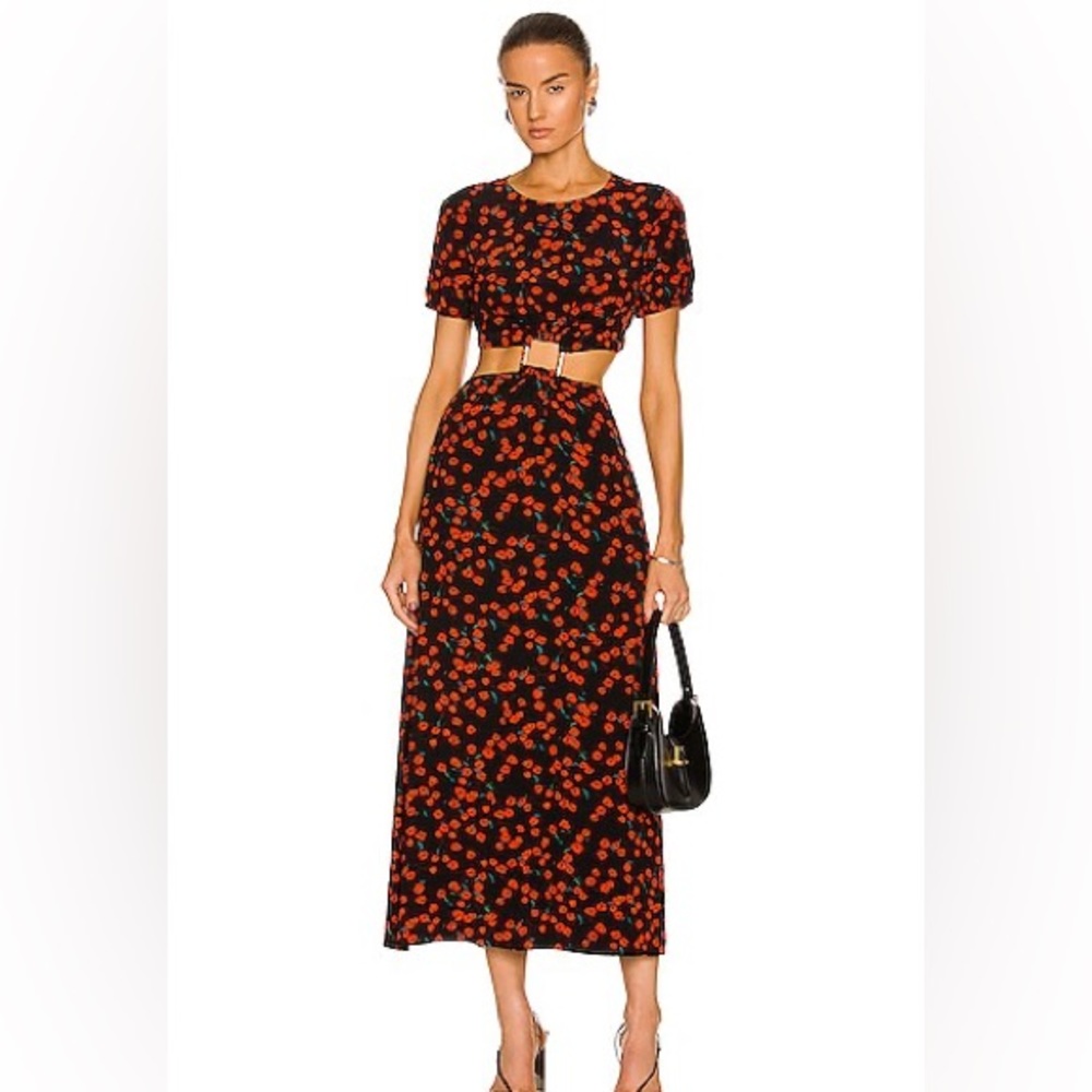 STAUD Calypso Dress in Poppy Field Size Small